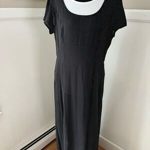 NWT Shelli Segal Black and White Polka Dot Dress